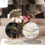 4'lü Gold Detaylı Mermer Tasarımlı Servis Altlığı & Supla Realhomes