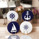 - Supla4lu-Set122 - Realhomes 4'lü Lacivert Denizci Motifli Servis Altlığı & Supla Realhomes