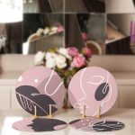 4'lü Renkli Zemin Üzerinde Onedraw Çizimli Modern Servis Altlığı & Supla Realhomes