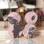 4'lü Renkli Zemin Üzerinde Onedraw Çizimli Modern Servis Altlığı & Supla Realhomes