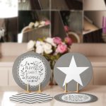 4'lü Gri Home Sweet Temalı Servis Altlığı & Supla Realhomes