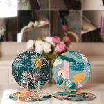 4'lü Renkli Yaprak Tasarımlı Servis Altlığı & Supla Realhomes