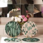 4'lü Yeşil Yaprak Motifli Servis Altlığı & Supla Realhomes