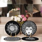 4'lü Siyah Beyaz Medusa Tasarımlı Servis Altlığı & Supla Realhomes