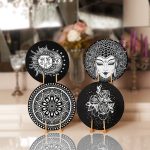 4'lü Siyah Beyaz Medusa Tasarımlı Servis Altlığı & Supla Realhomes