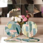 4'lü Soft Renkli Yaprak Motifli Servis Altlığı & Supla Realhomes