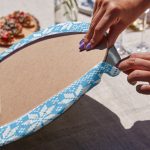 4'lü Mavi Geometrik Baklama Desen Motifli Servis Altlığı & Supla Realhomes