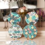 4'lü Renkli Yaprak Tasarımlı Servis Altlığı & Supla Realhomes