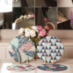 - Supla4lu-Set144-1 - Realhomes 4'lü Geometrik Üçgen & Tropik Yaprak Motifli Servis Altlığı & Supla Realhomes