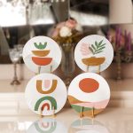 - Supla4lu-Set147 - Realhomes 4'lü Soyut Renk Temalı Servis Altlığı & Supla Realhomes