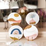 - Supla4lu-Set149 - Realhomes 4'lü Onedraw Çizimli Dijital Baskılı Servis Altlığı & Supla Realhomes