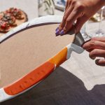 - Supla4lu-Set151-2 - Realhomes 4'lü Beyaz Zemin Turuncu Soyut Tasarımlı Servis Altlığı & Supla Realhomes