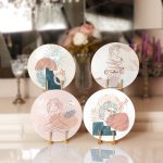 - Supla4lu-Set157 - Realhomes 4'lü Etnik Çizimli Dijital Baskılı Servis Altlığı & Supla Realhomes