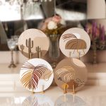 - Supla4lu-Set159 - Realhomes 4'lü Kahverenkli Onedraw Çizimli Servis Altlığı & Supla Realhomes