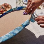 4'lü Mavi Mermer Tasarımlı Servis Altlığı & Supla Realhomes