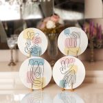 4'lü Soyut Renkli Bohem Çizimler Servis Altlığı & Supla Realhomes