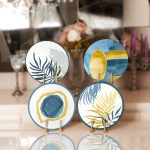 4'lü Renkli Egzotik Yaprak Tasarımlı Servis Altlığı & Supla Realhomes