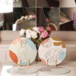 - Supla4lu-Set167-1 - Realhomes  4'lü Bohem Çizimli Bayan Figür & Yaprak Tasarımlı Servis Altlığı & Supla Realhomes