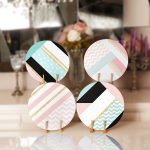 - Supla4lu-Set181 - Realhomes 4'lü Beyaz Zemin Üzerinde Siyah Puantiyeli Modern Servis Altlığı & Supla Realhomes