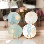 - Supla4lu-Set184 - Realhomes 4'lü Renkli Zeminli Gold Detaylı Mermer Desenli Modern Servis Altlığı & Supla Realhomes