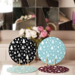 4'lü Renkli Zemin Üzerinde Çamağacı Desenli  Servis Altlığı & Supla Realhomes