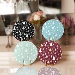 4'lü Renkli Zemin Üzerinde Çamağacı Desenli  Servis Altlığı & Supla Realhomes