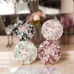 4'lü Rengarenk Zemin Üzerinde Çiçek Desenli Modern Servis Altlığı & Supla Realhomes