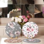 - Supla4lu-Set196-1 - Realhomes  4'lü Renkli Zemin Gül Motifli Servis Altlığı & Supla Realhomes