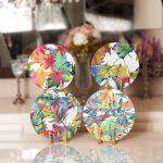 - Supla4lu-Set197 - Realhomes  4'lü Renkli Sonbahar Yaprakları Motifli Servis Altlığı & Supla Realhomes