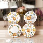 - Supla4lu-Set201 - Realhomes 4'lü Balkabağı Motifli Servis Altlığı & Supla Realhomes