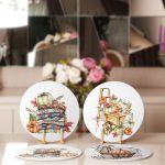 - Supla4lu-Set203-1 - Realhomes  4'lü Balkabağı Çizimli Modern Servis Altlığı & Supla Realhomes