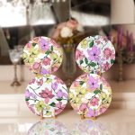 - Supla4lu-Set213 - Realhomes  4'lü Renkli Gül Motifli Servis Altlığı & Supla Realhomes