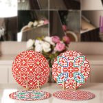 - Supla4lu-Set218-1 - Realhomes  4'lü Renkli Çini Desenli Modern Servis Altlığı & Supla Realhomes