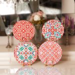 - Supla4lu-Set218 - Realhomes  4'lü Renkli Çini Desenli Modern Servis Altlığı & Supla Realhomes