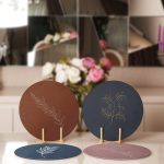 4'lü Renkli Zemin Tüy Motifli Servis Altlığı & Supla Realhomes