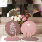 - Supla4lu-Set224-1 - Realhomes 4'lü Rengarenk Zemin Çiçek Tasarımlı Servis Altlığı & Supla Realhomes