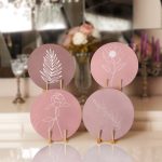 - Supla4lu-Set224 - Realhomes 4'lü Rengarenk Zemin Çiçek Tasarımlı Servis Altlığı & Supla Realhomes