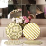 - Supla4lu-Set23-1 - Realhomes 4'lü Altın Varaklı Geometrik Tasarımlı Servis Altlığı & Supla Realhomes