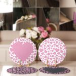 - Supla4lu-Set241-1 - Realhomes 4'lü Siyah & Beyaz Zemin Kalp Tasarımlı Servis Altlığı & Supla Realhomes