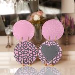 4'lü Siyah & Pembe Zemin Kalp Tasarımlı Servis Altlığı & Supla Realhomes