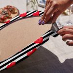 4'lü Siyah Beyaz Çizgili Kalp Motifli Servis Altlığı & Supla Realhomes