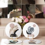 4'lü Beyaz Zeminde Gümüş Ve Gold Yaprak Tasarımlı Servis Altlığı & Supla Realhomes