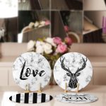 4'lü Mermer Zemin Tasarımlı Dijital Baskılı Servis Altlığı & Supla Realhomes