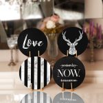 4'lü Siyah Zeminde Mermer Tasarımlı Servis Altlığı & Supla Realhomes