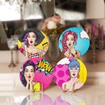 - Supla4lu-Set259 - Realhomes 4'lü Dama Zeminli Fashion Girl Tasarımlı Servis Altlığı & Supla Realhomes