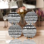 - Supla4lu-Set31 - Realhomes 4'lü Siyah Beyaz Etnik Motifli Servis Altlığı & Supla Realhomes
