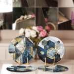 4'lü Mermer Zemin Geometrik Altıgen Tasarımlı Servis Altlığı & Supla Realhomes