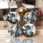 4'lü Mermer Zemin Geometrik Altıgen Tasarımlı Servis Altlığı & Supla Realhomes