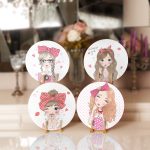 4'lü Pop-Art Kız Çizimli Servis Altlığı & Supla Realhomes