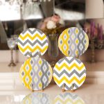 - Supla4lu-Set49 - Realhomes 4'lü Sarı & Gri Zigzag Motifli Servis Altlığı & Supla Realhomes